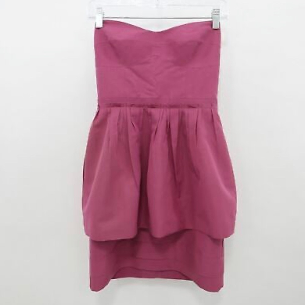 J.CREW Silk Peplum Barbie Style Strapless Ruffled Dress